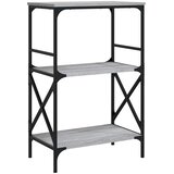  Regal za knjige 3 razine siva boja hrasta 59x35x90,5 cm drveni | shoptok.hr