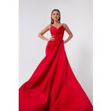 Lafaba Evening & Prom Dress - Red - Both Ruffle Cene
