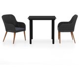  3-dijelni vrtni blagovaonski set s jastucima crni | shoptok.hr