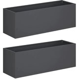  Vrtna saksija 2 kom. Antracit 40 x 20 x 20 cm Čelična vrata - Antracit 40 x 20 x 20 cm 2 | shoptok.hr