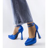 Gemre Blue high block heel pumps Dallas | Eponuda.ba