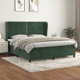  The Living Store Box spring postelja z vzmetnico temno zelena 160x200 cm žamet - Box Spring Postelja, (21492150) | Shoptok.si