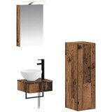  Set ormarića za kupaonicu 4 pcs Staro drvo 40 x 10,5 x 60,5 cm | shoptok.hr