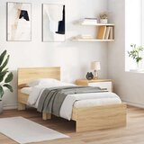  Okvir za krevet s uzglavljem boja hrasta 90x200 cm drveni | shoptok.hr