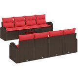  Set sofe s jastukom s pohranom 9 pcs Bež i Crvena poliratan | shoptok.hr