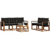  Set vanjskih sofa 6 kom. Prirodna i crna | shoptok.hr