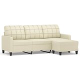  Trosjed s tabureom krem 180 cm od umjetne kože | shoptok.hr