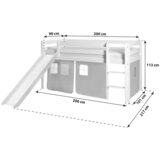 MID.YOU Igralna Postelja Manuel, 90x200, Pink, Tobogan | Shoptok.si