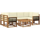 vidaXL Zunanja garnitura za sedenje z blazino 5 pcs Naravna in smetana, (5000280249) | Shoptok.si