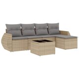  6-dijelni set vrtnih sofa s jastucima bež od poliratana | shoptok.hr