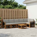  Set vanjskih sofa 7 kom. Prirodna i svjetlosiva Poliester | shoptok.hr