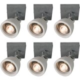 QAZQA Set 6 industrijskih listov siv beton 1-light - Creto Cene