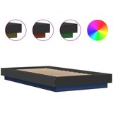 vidaXL okvir za krevet s led svjetlima crni 100 x 200 cm drveni | shoptok.hr