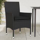 Maison Chic Vrtni stoli - Stol za vrt z blazinami 2 kosa črn poli ratan JS2113, (21876750) | Shoptok.si