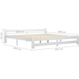  Za krevet od masivne borovine bijeli 200 x 200 cm | shoptok.hr