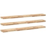 vidaXL Plutajuće police 3 kom 140x20x4 cm Neobrađeno puno drvo akacije - Prirodna 140 x 20 x 4 cm 3 1 | shoptok.hr