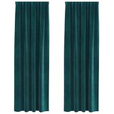  Zavjese za zamračivanje 2 pcs Tamnozelena 140 x 245 cm Baršun | shoptok.hr