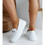 Gemre White leather loafers with decorative buckle Taija | shoptok.hr