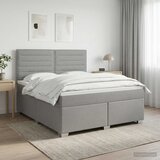  Boxspring krevet s madracem Svjetlosiva 160 x 200 cm Tkanina Slike