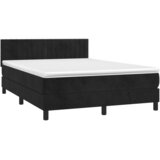  s oprugama i madracem crni 140 x 190 cm baršunasti | shoptok.hr