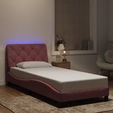  Okvir kreveta s LED-om bez madraca ružičasti 80 x 200 cm baršunasti | shoptok.hr