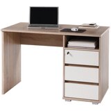 XORA pisalna miza leseni material bela, hrast sonoma | Shoptok.si