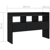 Komoda crna 105 x 30 x 70 cm od konstruiranog drva | shoptok.hr