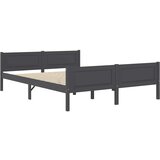Furnova Posteljni okvir iz trdne borovine siv 160x200 cm, (21935466) | Shoptok.si