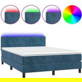 The Living Store Box spring postelja z vzmetnico LED temno modra 140x200cm žamet - Box Spring Postelja, (21491030) | Shoptok.si