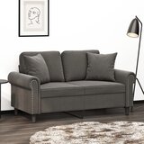vidaXL Dvosed z vzglavniki in blazinami temno siv 120 cm žamet | Shoptok.si