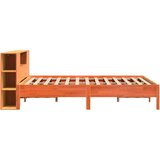 vidaXL Knjižna postelja brez vzmetnice vošč. rjava 200x200 cm borovina | Shoptok.si