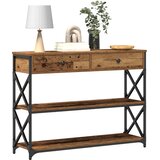  Konzolna stolica s ladicama Staro drvo 100 x 28 x 75 cm | shoptok.hr