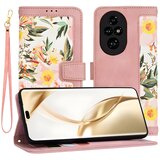 Techsuit Flip zaštita s cvjetnim uzorkom za Honor 200 Pro - Roza | shoptok.hr