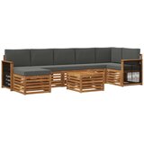 vidaXL Zunanja garnitura za sedenje 7 pcs Naravna in antracitna, (5000282074) | Shoptok.si