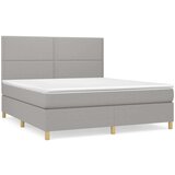  Box spring postelja z vzmetnico svetlo siva 160x200 cm žamet, (20900700) | Shoptok.si