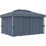  Sjenica sa zastorima i LED svjetlosnim trakama 4 x 3 m antracit | shoptok.hr