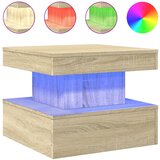 Maison Chic Klubska mizica - kavna mizica - Nizka mizica z LED lučkami sonoma hrast 50x50x40 cm, (21752864) Cene