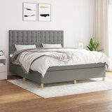 The Living Store Box spring postelja z vzmetnico temno siva 160x200 cm blago - Box Spring Postelja, (21454085) Cene