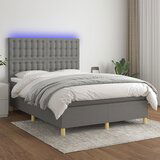 The Living Store Box spring postelja z vzmetnico LED temno siva 140x200 cm blago - Box Spring Postelja, (21516768) Cene