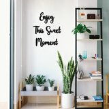 Wallity enjoy this sweet moment black decorative wooden wall accessory cene
