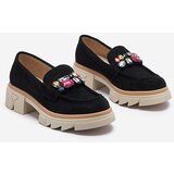 Resti Black openwork women's moccasins with Bokkso decoration- Footwear | Shoptok.si