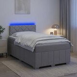  Boxspring krevet s madracem Svjetlosiva 120 x 190 cm Tkanina | shoptok.hr