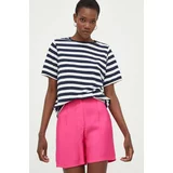 Answear Lab Kratke hlače za žene, boja: ružičasta, glatki materijal, visoki struk