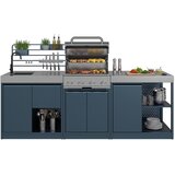 Klarstein WaldChef set za zunanjo kuhinjo | 4 gorilniki | 30 mbar | 12 800 W | Vodoodporen | Nerjaveče jeklo | Shoptok.si