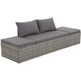 vidaXL Vrtna postelja poli ratan 195x60 cm siva Cene