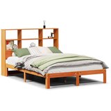 vidaXL Krevet s regalom za knjige bez madraca 140x200 cm od borovine | shoptok.hr