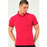 Dewberry T8586 MEN'S POLO NECK T-SHIRT-PLAIN FUCHSIA Cene