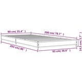  Okvir za krevet boja hrasta 90x200 cm konstruirano drvo i metal | shoptok.hr