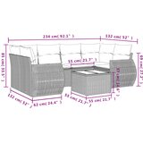  7-dijelni set vrtnih sofa od poliratana s jastucima smeđi | shoptok.hr