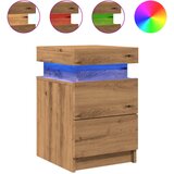 Maison Chic Nočna omarica - Nočna miza z LED artisan hrast 35x39x55 cm inženirski les, (21689588) | Shoptok.si